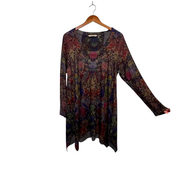 Soft Surroundings Boho Granola Cottage Indie Shark Tooth Whimsigoth Tunic Large - Picture 12 of 12
